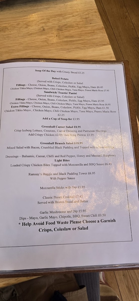 Menu Greenhall Country Cafe & Farm Shop-2