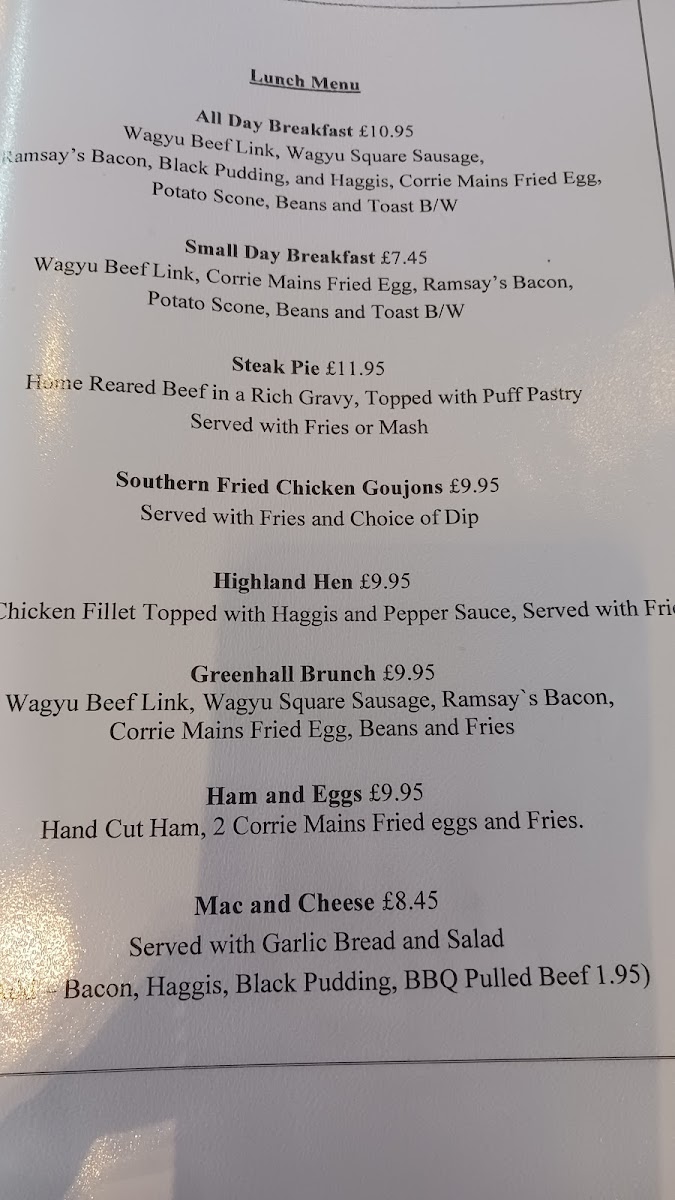 Menu Greenhall Country Cafe & Farm Shop-4